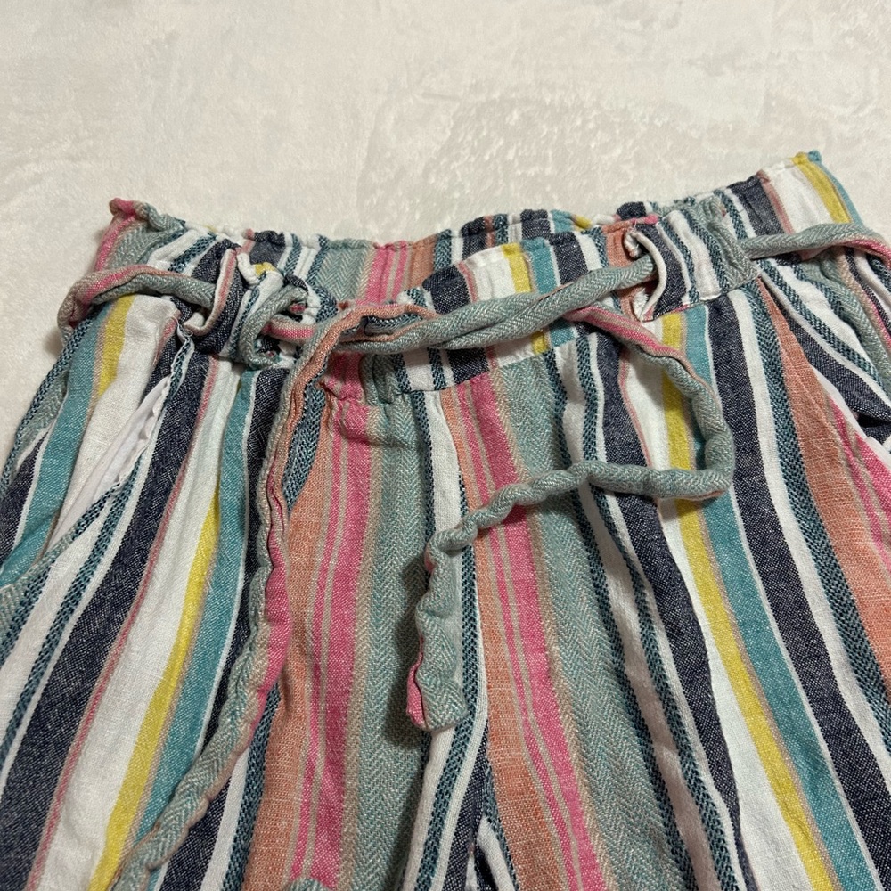 Striped Wide-Leg Cotton Blend Pants in Multicolor - Picture 3 of 5